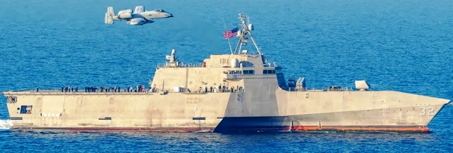 A-10 with USS Santa Barbara (LCS-32)